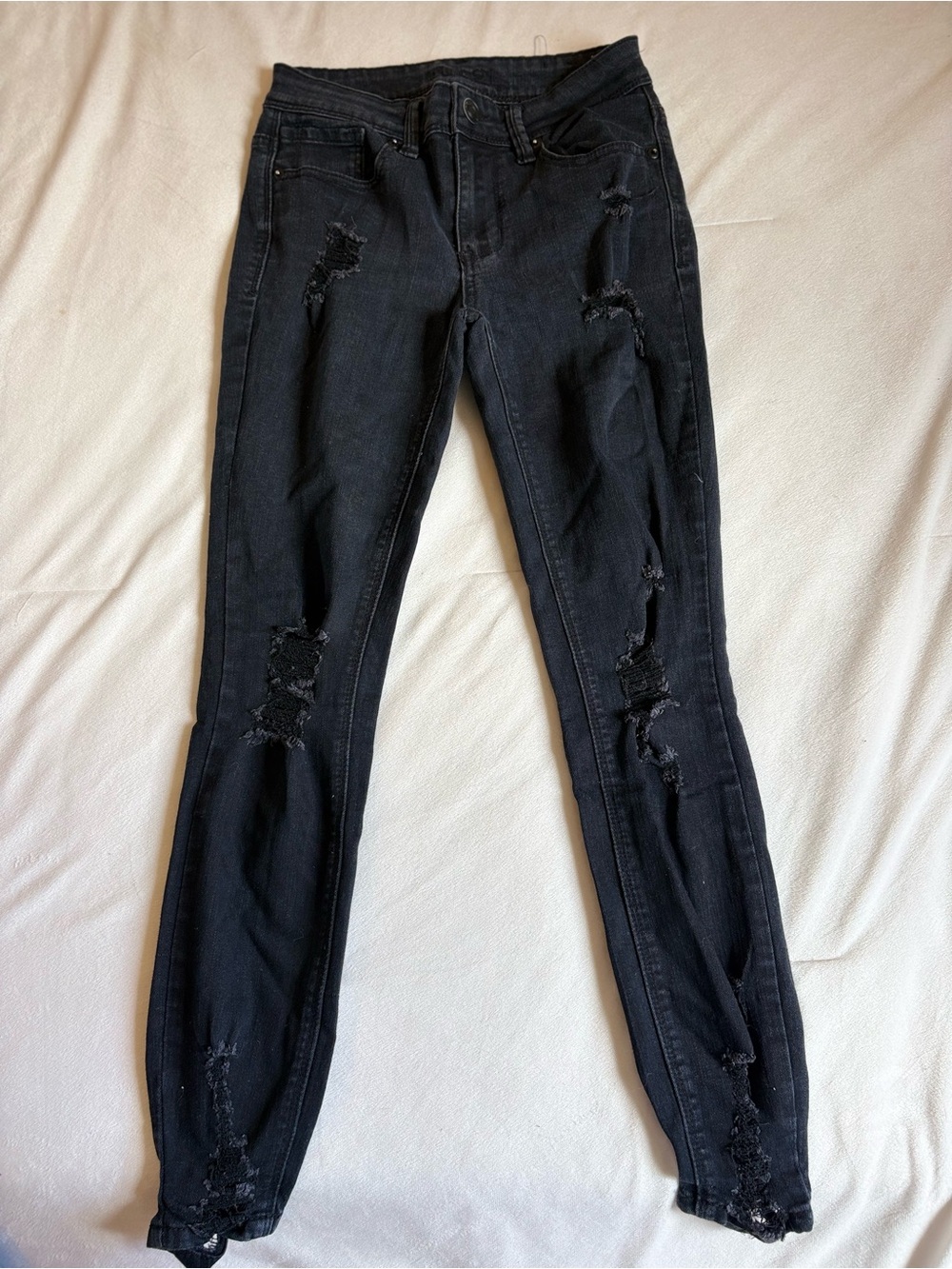 Rue21 Black Distressed Skinny Jeans